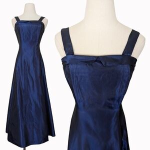 Fairweather Navy Cocktail Dress Fit Flare Metallic Petticoat Tulle Sleeveless